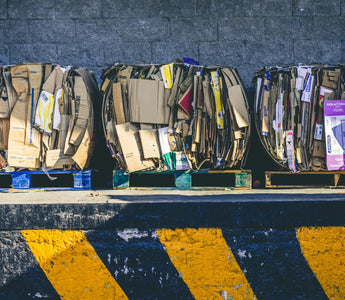 Commercial waste ready for collection.