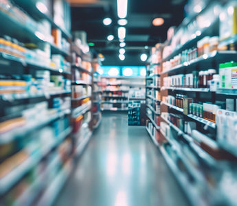 Aisle in a UK supermarket.